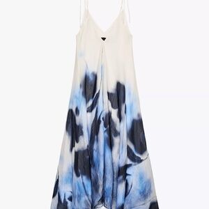 Zara 100% Ramie print dress ZW collection.
